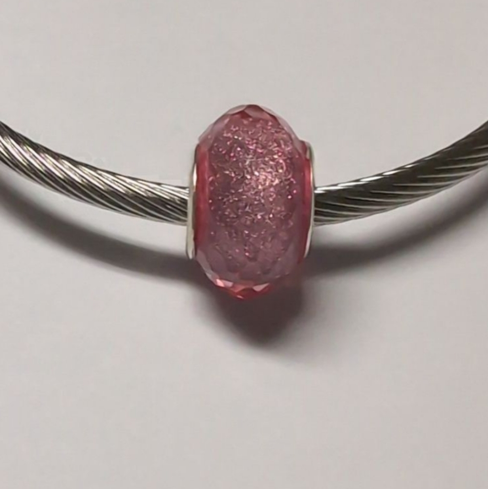 Pink Sparkly Charm for Pandora Style Bracelet